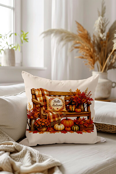 Filamente Çift Taraflı Dijital Baskı Kırlent Kılıfı - Sonbahar / Autumn Seri