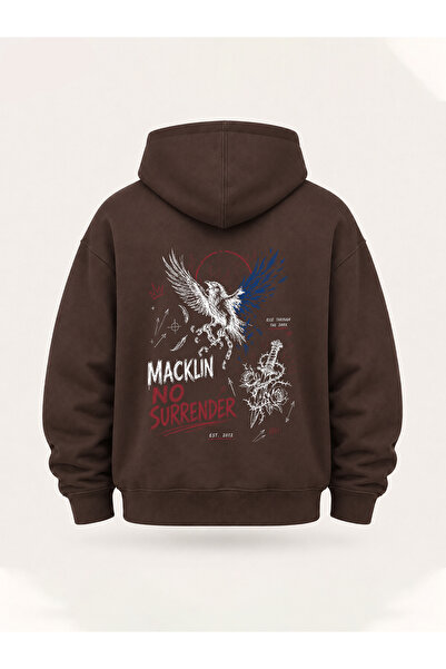 macklin Unisex Women's and Men's No Surrender Design Printed Oversize 3 Threa...
