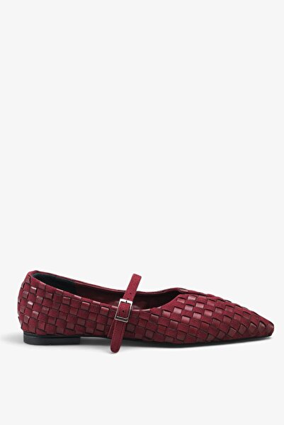 İNNABUTİKK Ruth Women's Ballet Flats - Burgundy