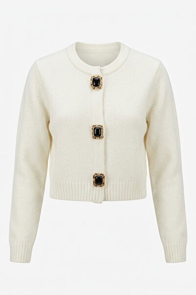 MAGARDE Premium New Season Buttoned Cardigan - Ecru