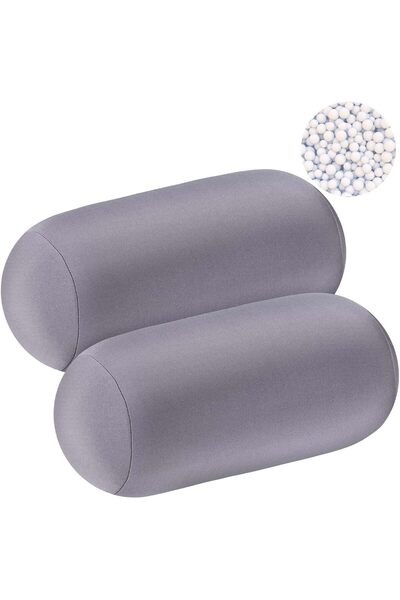 Arabest 2 Pcs Microbead Roll Pillow,11.8 x 6.3 Inch Soft Bolster Cylindrical ...