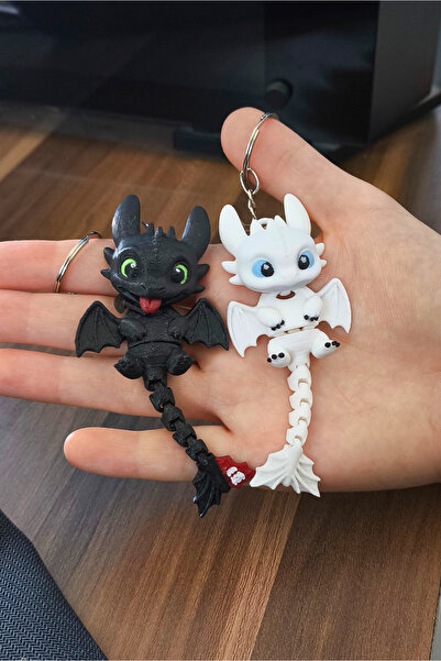 Astera 3D Dişsiz ve Işığın Öfkesi 2'li Anahtarlık / Çanta Süsü Seti - Sevgili...
