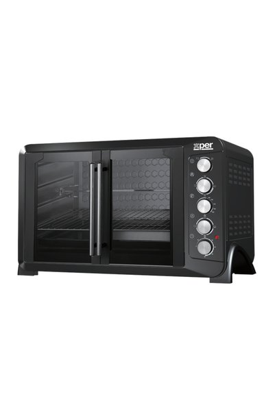 X PER فرن إكسبير 100 لتر 2800 واط ببابين مع مروحة أسود XPTO100L-24