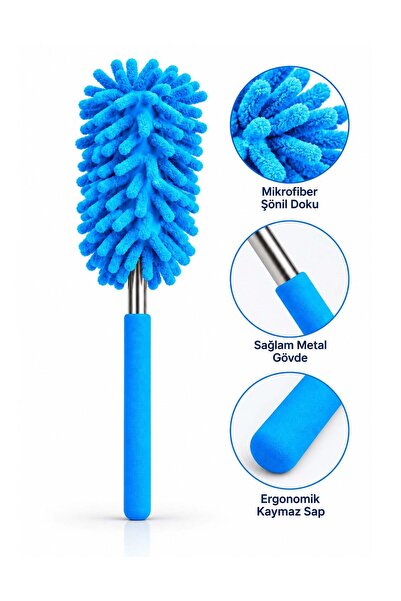 omilife Mikrofiber Makarna Mop Toz Alma Paspası Tüy Toplayıcı Çok Amaçlı Temizlik Mopu