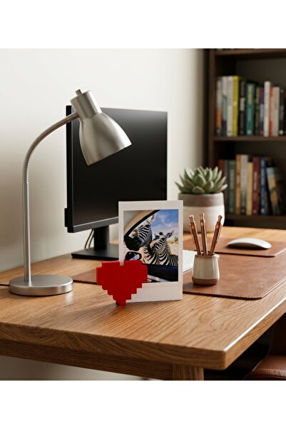 IL-HANST Pixel Kalp Figürlü Masaüstü Fotoğraf Tutucu Stand – 3D Yazıcı Tasarı...