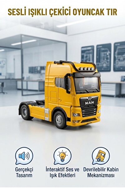 Tıfıl Toys MAN Tır Çek-Bırak Mekanizmalı Sesli ve Işıklı Devrilebilir Kabinli...