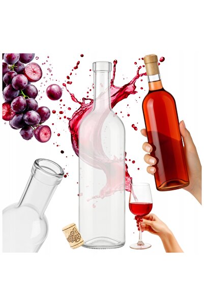 SuperButelki Sticla Cu Dop, Bordeaux, 750 ml, Reutilizabile, Pentru Bauturi A...