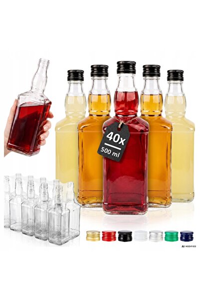 SuperButelki Set 40 Sticle, Daniels, 500 ml, Cu Capac, Pentru Bauturi Alcooli...