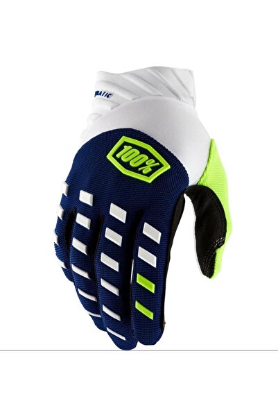 Airmatic 100% Gloves – Navy Blue/White Motorcycle & Cycling Gloves
