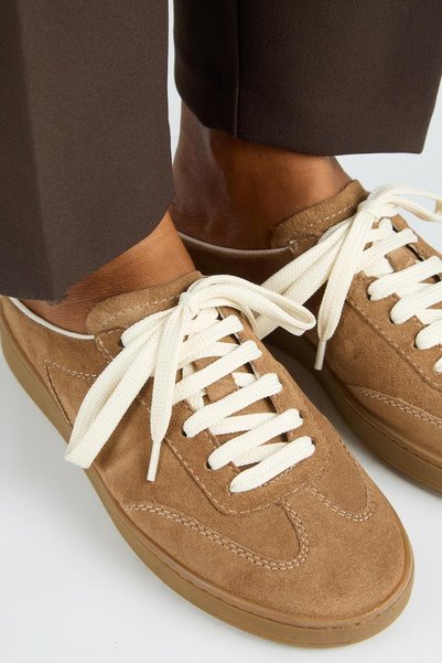 Krahe Barbella Women's Genuine Leather Lace-Up Sabo Mink Sneakers
