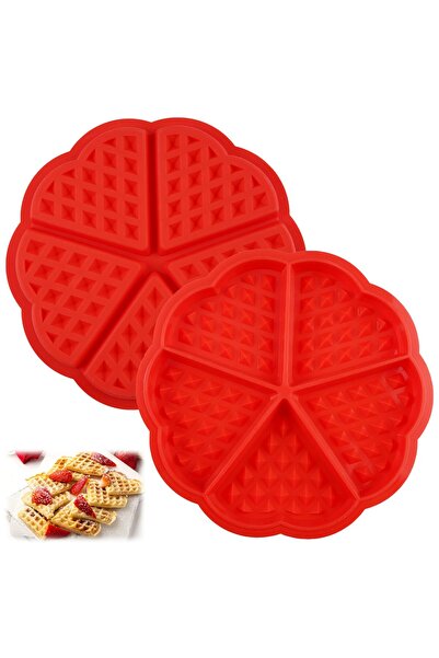 Generic Brand Forme de vafe din silicon, 2 piese, Formă de vafe pentru friteu...