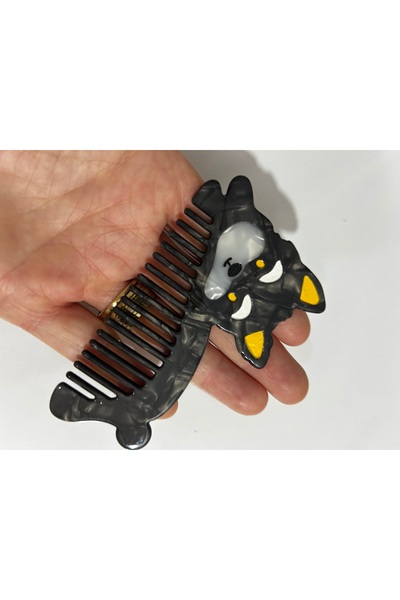 MADE BY PERİ Figured Acetate Bone Hair Comb - Patterned Makeup & Bag Comb ⁠ Suitable for Children and Adults to Use