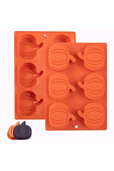 Generic Brand Set de 2 matrițe de silicon 3D în formă de dovleac, matrițe de ...