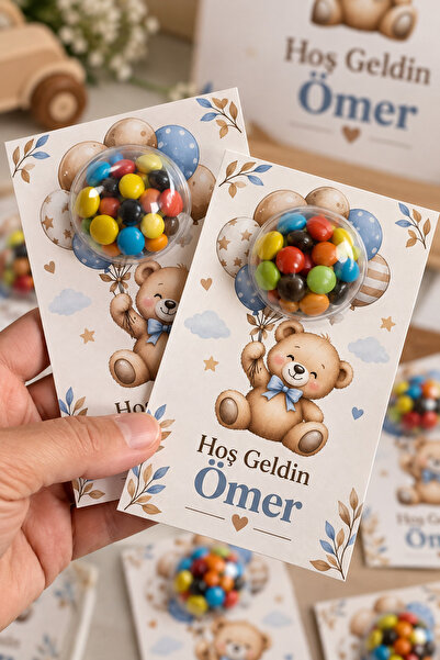 BONİBONLU BEBEK HEDİYELİK - BEBEK , ÇOCUK , DOĞUM GÜNÜ, MEVLÜT HEDİYELİĞİ - 10 ADET