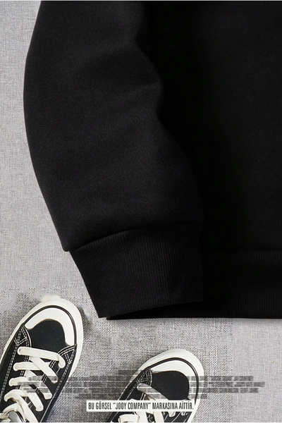 Jooy Mood Baskılı Dik Yaka Yarım Fermuarlı Kadın Sweatshirt