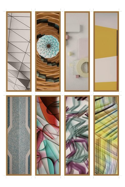 OEM Semne de Carte Set de 8 Arta Geometrica, Design Modern, Carton Premium