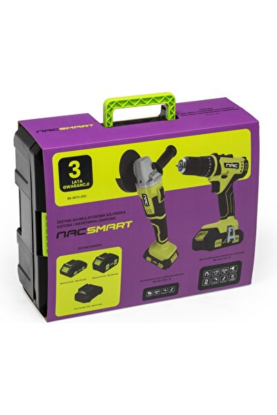 NAC SMART NS-SET2-20V șurubelniță fără fir + polizor unghiular