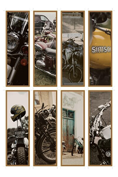 OEM Semne de Carte Motociclete Vintage, Set 8 Bucati, Design Retro, Carton Pr...