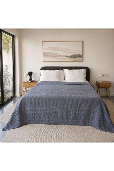 Pucioasa Πλενόμενο ριχτάρι βαφλέ din bumbac 220x240εκ., Γκρι