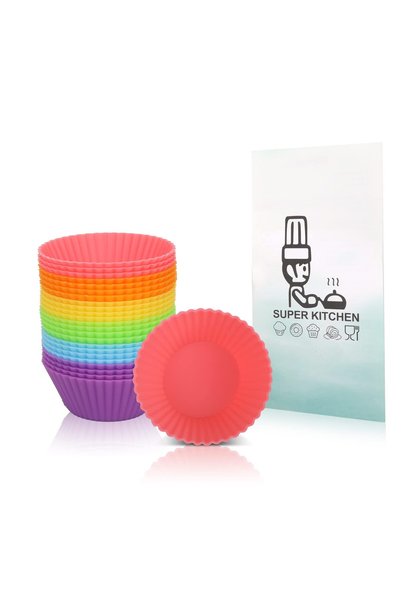 Generic Brand Forme pentru mini cupcakes, 24 forme de silicon pentru brioșe, ...