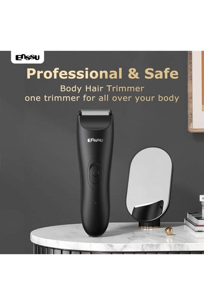ENSSU Men's Body Hair Trimmer for Intimate Area Shaving, Ceramic Blade, IPX7 Waterproof