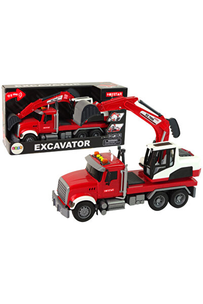 LEAN Camion cu excavator, excavator tractor, sunet și lumină