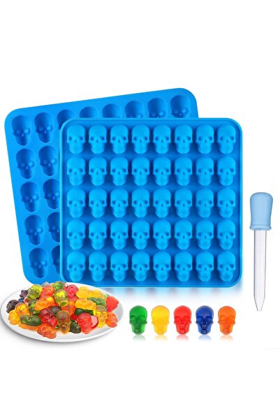 Generic Brand Set de 2 forme de gheață în formă de craniu pentru ciocolată, H...