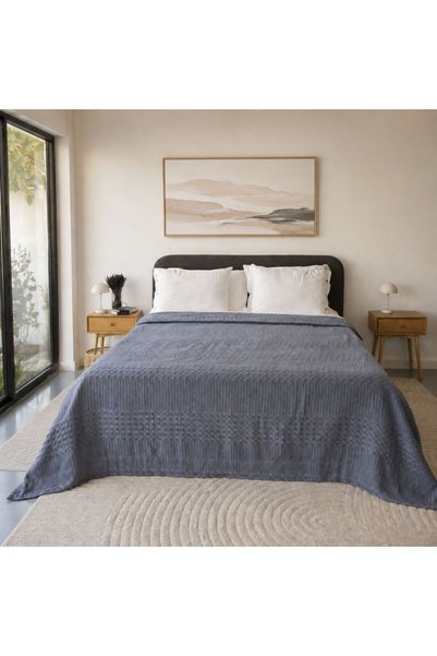Pucioasa Πλεντόπανο βάφλας din bumbac 240x260εκ., Γκρι