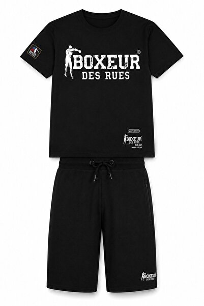 Boxeur Des Rues Set bărbați Boxeur des Rues: Șorturi de bumbac negre + Tricou...