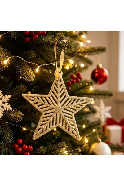 idei Christmas product accessory, 9cm star-shaped acrylic pendant with hangin...