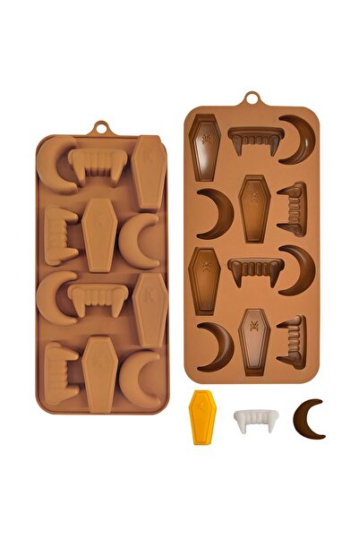 Generic Brand Set de 2 forme de silicon pentru ciocolată de Halloween: dinți ...