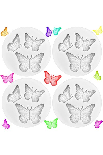 Generic Brand Set de 4 forme de silicon în formă de fluture pentru ciocolată,...