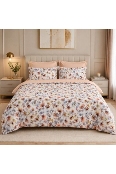 Pucioasa Lenjerie de pat dublu cu elastic Petal Simphony, bumbac ranforce pre...