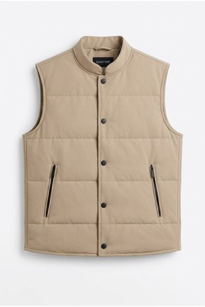 sunfyre Stand Collar Snap Detail Men's Vest Sun507