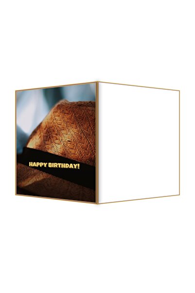 OEM Felicitare Aniversare Palarie de Paie Impletita, Design Elegant, 13.3x19....