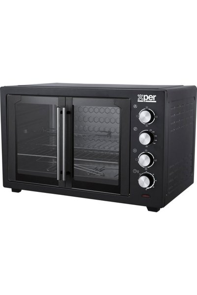 X PER فرن إكسبير 80 لتر 2800 واط ببابين ومروحة أسود XPTO80L-24