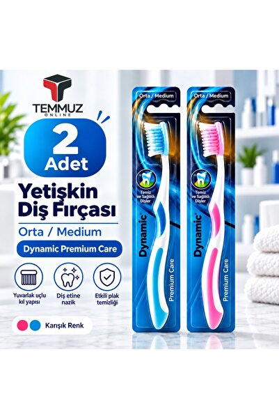Dynamic Aile Paketi Diş Fırçası Seti 4 Adet – 2 Yetişkin Medium + 2 Çocuk Extra Soft (Karışık Renk)