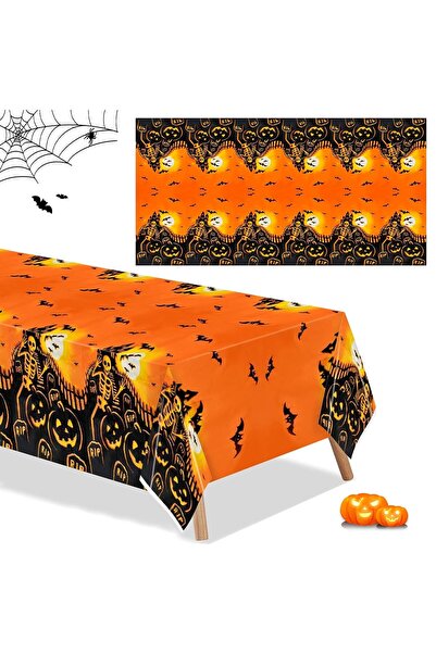 Generic Brand Față de masă de Halloween, Set de 2 fețe de masă impermeabile c...