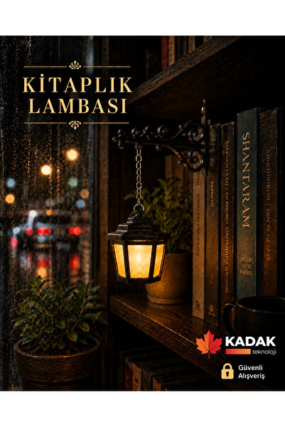 MR.BEAR Vintage Sokak Lambası Tasarımlı Ledli Kitaplık Lambası