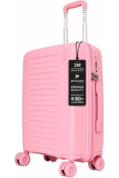 Glossy Bird Large Hard Shell Suitcase, Expandable Polypropylene PP Luggage with TSA007 Combination Lock, Double Zipper, Spinner Wheels and USB Charging Port, Travel Trolley Bag - 20 inch
