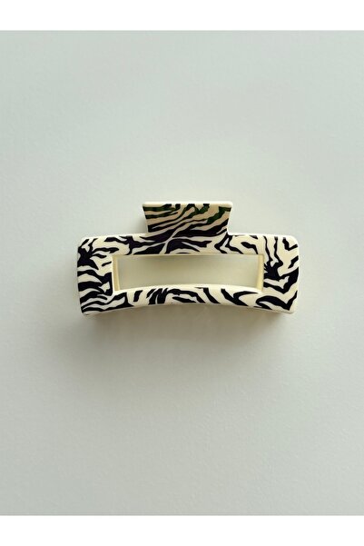 shop Zebra Patterned Latch Buckle Cream 10 cm