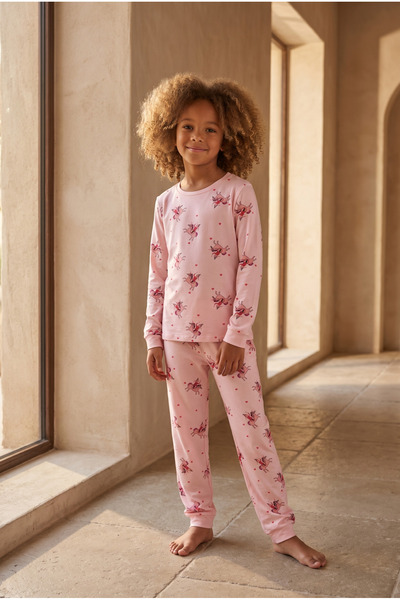 Katia&Bony Kız Çocuk Unicorn Desenli Paketli Pijama Takımı Pembe