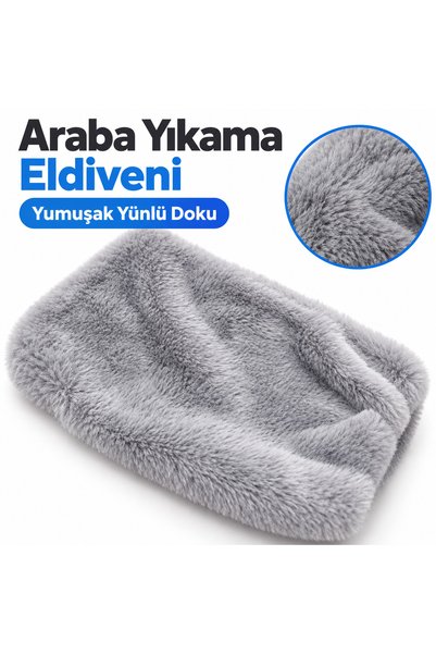 Yünlü Araç Yıkama Eldiveni