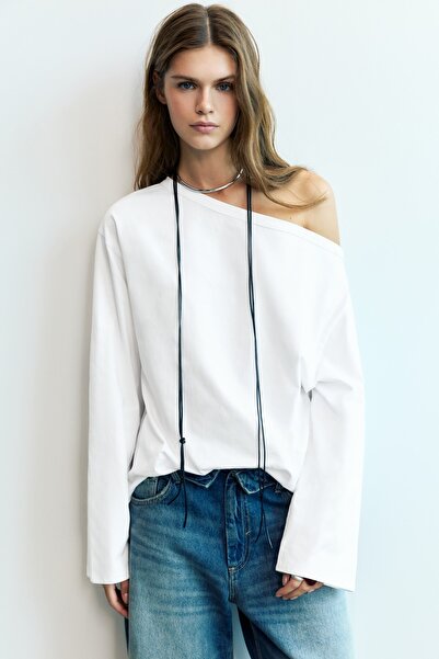 Pull & Bear Asimetrik oversize tişört