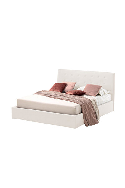 Timflex Pat Tapitat cu Somiera Abra PAL Textil Crem