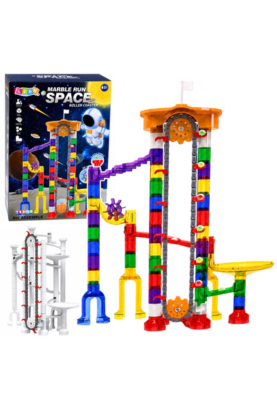 LEAN Set de construcție Piste Spațiale pentru Bile, Tuneluri, Colorate, 3D, 1...