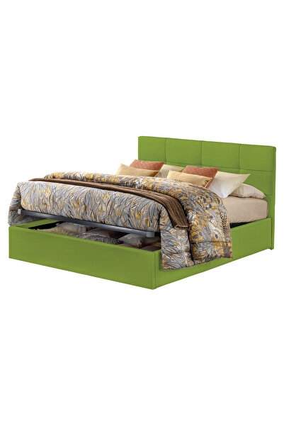 Timflex Pat Rabatabil cu Lada Depozitare Giorno Promo 150x190 cm Textil Verde...