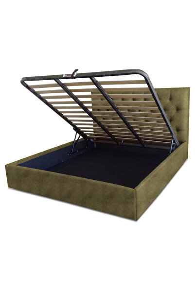 Timflex Pat rabatabil cu lada depozitare Imperia Promo 200x200 cm Velur Olive