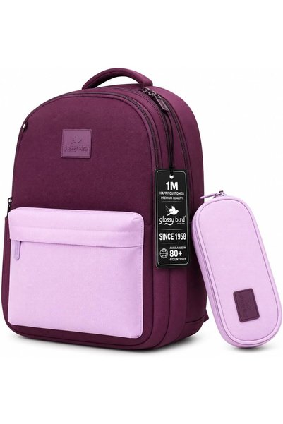 Glossy Bird School Backpack Set for Boys & Girls, 2 Piece Kids Backpack with ...
