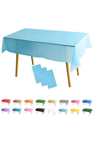 Generic Brand Set de 3 fețe de masă dreptunghiulare (137x274 cm) Albastru Cie...